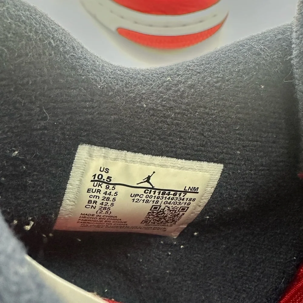 Air Jordan 4 Retro FIBA (2019) Size 10.5 Men’s CI1184-617 Red‎ Navy No Box Clean
